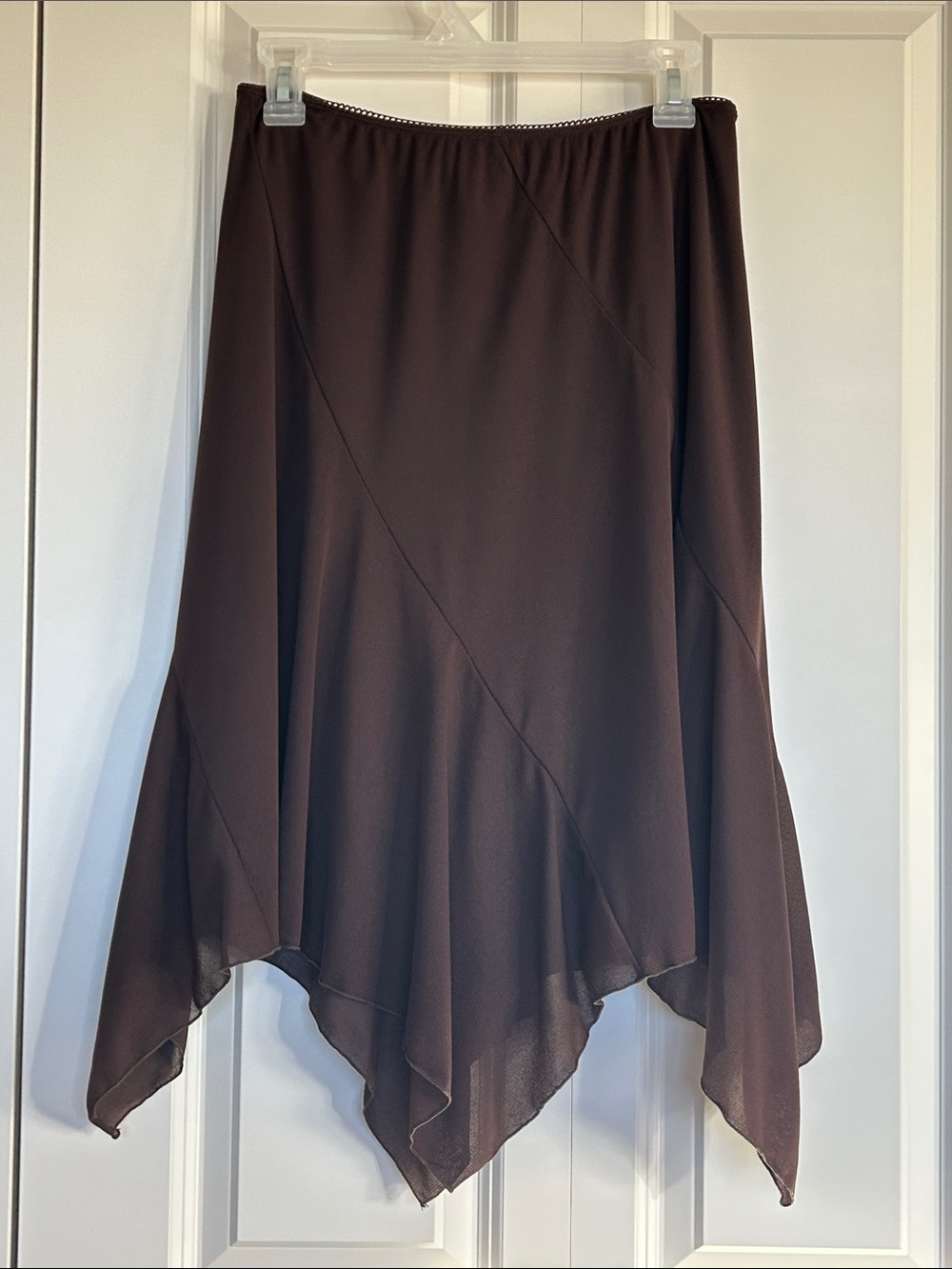 Vintage A. Byer Brown Asymmetrical Handkerchief Hem Skirt | Pristine | Large - Picture 12 of 13